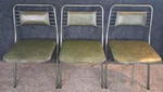 Vintage Cosco Folding Chair Set 3 Mid Century Metal Geen Padded Nice Used. Price: $165.00.