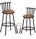 Furniturer Adjustable Classic Barstools Set Of 2, Country Style Chairs Open. Price: $98.90.
