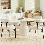 Dumos Dining Chairs Set Of 4, Mid Century Modern Round Upholstered Curved New. Price: $249.99.