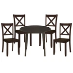 Rome + Oak Drop Leaf Table With Of 4 X-back Chairs, Wooden Dining Set, Brown New. Price: $455.99.