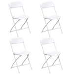 Plastic Folding Chairs White 4 Pack Indoor Outdoor Event Party 700 Lb Capacity New. Price: $139.99.