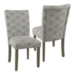 Homepop 38" Fabric Geometric Parsons Dining Chairs Ash Gray (set Of 2) New. Price: $278.83.