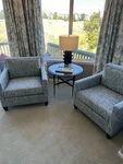 Ethan Allen Monterey Art Deco Inspired Fabric, Set Of Two Chairs, Pre-own Used. Price: $2195.00.