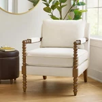 Pioneer Woman Spindle Accent Farmhouse Upholstered Armchair Wood Frame New. Price: $339.99.