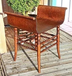 Bentwood Oak Vtg Hollywood Regency Art Deco Vanity Bench Crocker Chair Co. Used. Price: $425.00.