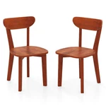 Solid Wood Dining Chair Set Of 2 With Curved Backrest And Rubber Frame-espr New. Price: $238.49.
