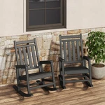 Hdpe Patio Rocking Chairs Set Of 2 Outdoor Porch Rockers Black Dining New. Price: $183.99.
