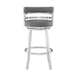 Armen Living Madrid 30" Faux Leather & Stainless Steel Bar Stool Gray New. Price: $316.99.