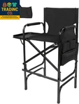 30" Tall Directors Chair Black Folding With Side Storage Bag,portable Make New. Price: $160.99.