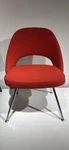 Knoll Saarinen Armless Red Accent Chair Mid-century Modern Chrome Legs Used. Price: $1500.00.