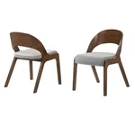 Armen Living Polly 18.5" Fabric Dining Accent Chairs Gray/walnut (set Of 2) New. Price: $348.99.