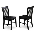 East West Furniture Nfc-blk-w Norfolk Dining Chairs Slat Back Wood Seat Kit... New. Price: $196.53.