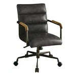 Acme Harith Leather Swivel Office Chair In Antique Ebony New. Price: $662.45.