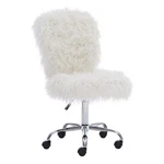 Linon Cami Faux Fur Upholstered Armless Office Task Chair White New. Price: $109.93.