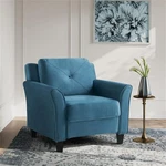 Lifestyle Solutions Harvard Arm Chair In Blue Fabric Upholstery New. Price: $288.83.