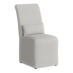 Maklaine Traditional 20" Fabric Slipcovered Dining Chair White New. Price: $575.77.