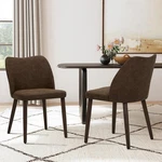 Upholstered Dining Chairs Set Of 6 Pu Leather Padded Dark Brown Colamy Modern New. Price: $554.99.