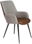 Desi Gray Fabric And Light Brown Faux Leather Armchair New. Price: $531.30.