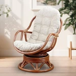 Bali Lounge Swivel Rocking Chair Rattan Wicker Handmade With Cream Cushion New. Price: $319.99.