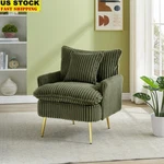 Modern Corduroy Armchair W/ Pillow Ergonomic Accent Living Bedroom Us New. Price: $180.46.