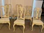 Ethan Allen Country French Dining Chairs Set Of 6 Bisque Cream Painted Vintage Used. Price: $399.00.