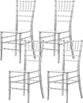 Fabulaxe Clear Acrylic Chiavari Chairs Set Of 4 Stackable Transparent Ghost Open. Price: $409.00.