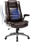 Brown Leather High Back Executive Office Chair With Adjustable Arms New. Price: $283.99.