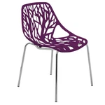 Leisuremod Modern Asbury Dining Side Chair With Chromed Legs Purple New. Price: $94.45.