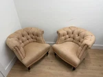 Hancock & Moore Custom Tufted Roll-arm Chairs Pair Used. Price: $1800.00.