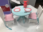 American Girl Truly 2017 Doll Dining Table & Chairs Set W Orig Box Used. Price: $45.00.