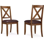 Farmhouse Dining Chairs Solid Wood Brown Padded Seat Country Kitchen Office SET2 New. Price: $166.95.