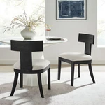 Peregrine Dining Chairs Set Of 2 Black Heathered Weave Ivory New. Price: $176.00.