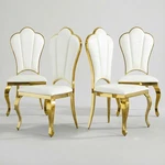 Modern Dining Chairs Set Of 4PCS White Pu Leather W/ Gold Metal Legs Ergonomic New. Price: $569.99.
