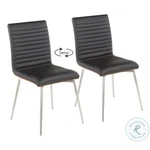 Lumisource Mason SET/2 Swivel Chair, Steel/walnut/black CH-MSNSWVWLBK2 New. Price: $445.00.