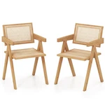 2PCS Rattan Accent Chairs Mid Century Dining Armchair Bamboo Frame Kitchen New. Price: $99.99.