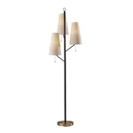 Adesso Black Tree Lamp With Cream Fabric Shades 3 Light Floor Pull Open. Price: $174.28.
