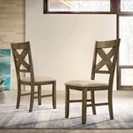 Raven Wood Fabric Upholstered Dining Chair Set Of 2 New. Price: $179.99.