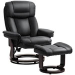 Homcom Pu Leather Recliner With Ottoman, Swivel Reclining Chair, Black New. Price: $309.99.