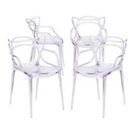 Pemberly Row 18" Mid-century Plastic Dining Chairs Clear (set Of 4) New. Price: $556.18.