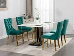 Velvet Dining Chairs Set Of 2 Upholstered W/ Wooden Sliver Gold Leg Green New. Price: $182.82.