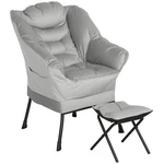 Homcom Lazy And Ottoman With Side Pockets, Accent Chair, Light Gray New. Price: $76.99.