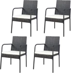 Patiojoy 4-PIECE Rattan Dining Chairs With Cushions Outdoor Comfort New. Price: $233.99.