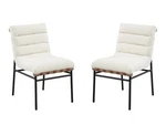 Lilola Living Lahni White Boucle Fabric Set Of 2 Dining Chair New. Price: $548.67.