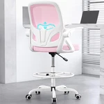Ergonomic Drafting Chair With Adjustable Foot Ring & Flip-up Armrests, Pink New. Price: $216.99.