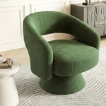 Swivel Barrel Chair, Modern Corduroy Accent With Thick Padding, Green New. Price: $149.99.