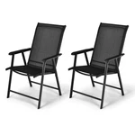 Giantex Patio 2PCS Folding Dining Chairs Portable Camping Armrest Garden Black New. Price: $94.99.
