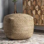 Pouf Cover Natural Jute Braided Home Decor Modern Room Ottoman Foot Stool New. Price: $162.19.
