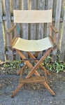 Vintage Mcm Tall Director's Chair Wood Frame & Canvas Folding Seat Used. Price: $150.00.
