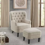 Mid-century Modern Rosevera Accent And Ottoman Set Upholstered Armchair New. Price: $232.21.