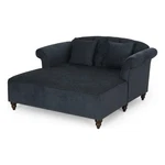 Benjara Loveseat Chaise Lounger- 2 Pillows- 63" Wood Frame- Charcoal Gray New. Price: $1400.85.
